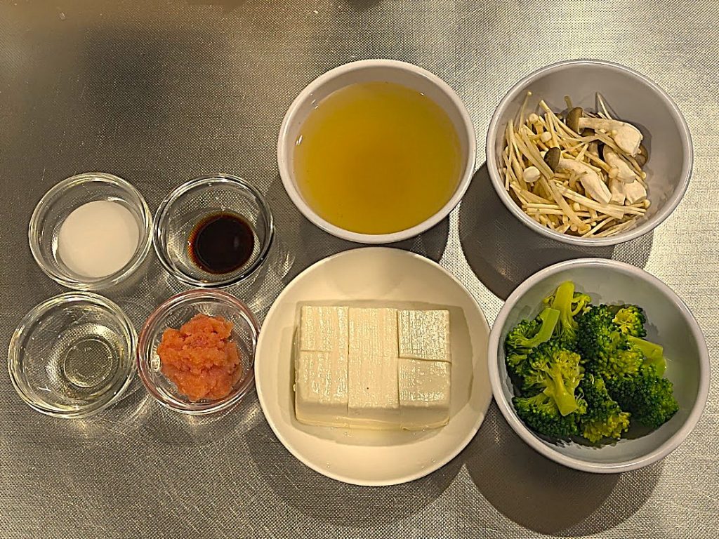 豆腐とブロッコリーのたらこあん